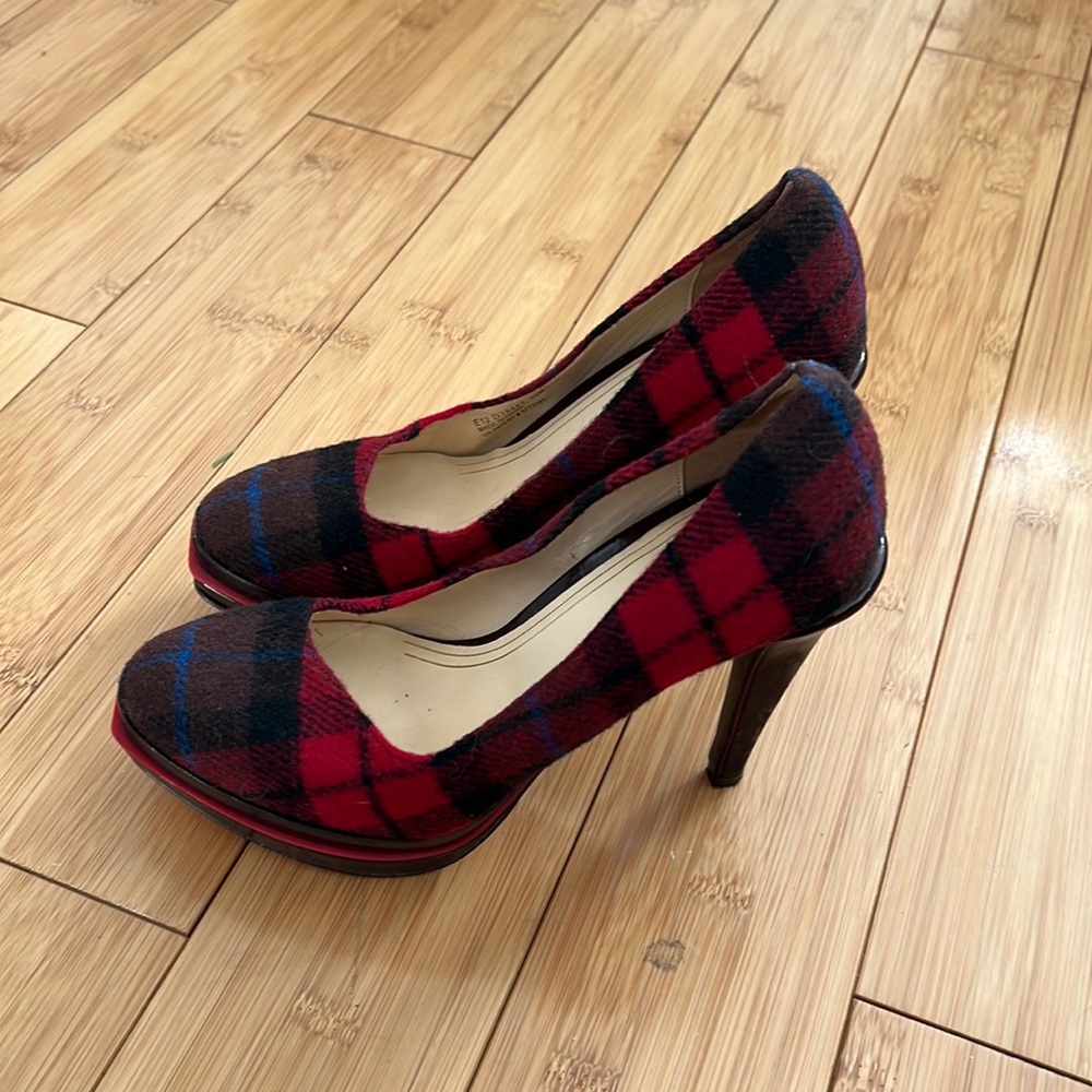 Cole Haan Chelsea plaid heels